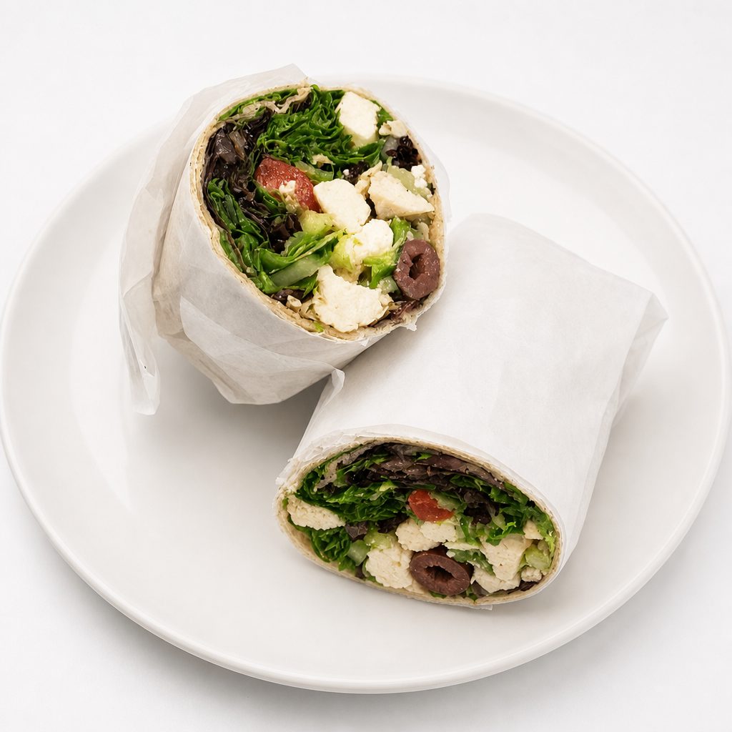 Traditional Greek Mediterranean Wrap.