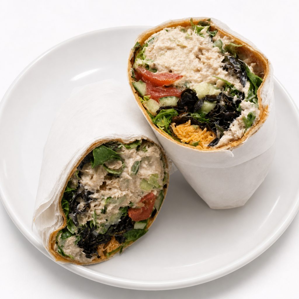 House-Made Tuna or Egg or Chicken Salad Wrap.